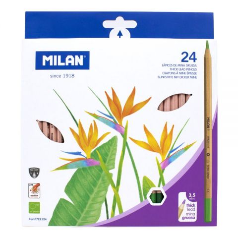CAJA DE 24 COLORES MILAN MINA GRANDE