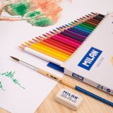 CAJA 24 LAPICES COLORES ACUARELABLES + PINCEL