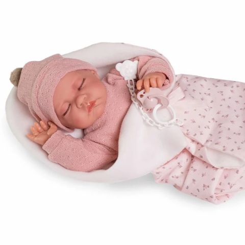 Muñeca Recien Nacida Luna con mantita 42cm