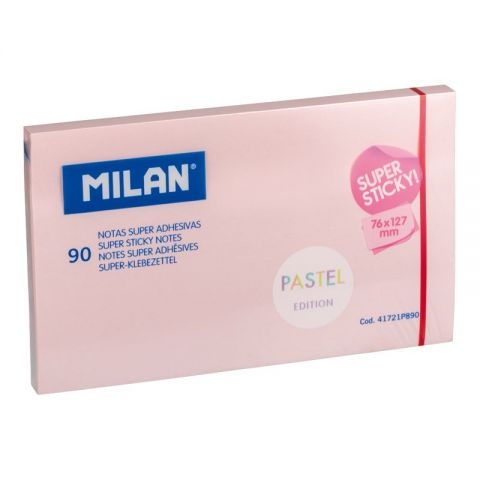 Bloc 90 notas super adhesivas rosa Pastel 76 x 127