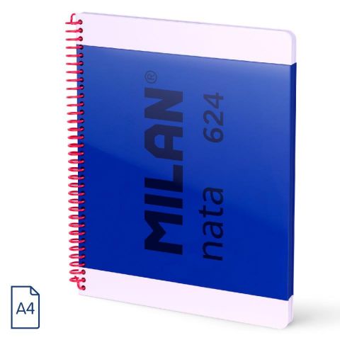 Cuaderno A4 con espiral y tapa dura, papel a línea