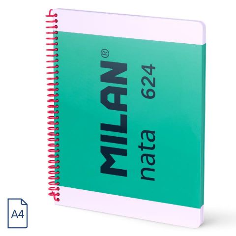 Cuaderno A4 con espiral y tapa dura, papel a línea