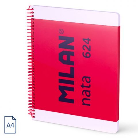 Cuaderno A4 con espiral y tapa dura, papel a línea