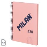 Cuaderno A5 con espiral y tapa dura, papel cuadric