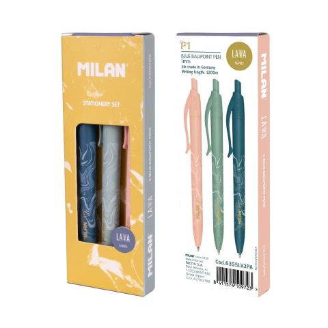 Caja regalo serie Lava con 3 bolígrafos P1 tinta a
