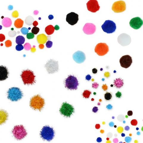 PACK 52 POMPONES 5 CM COLORES SURTIDOS FIXO KIDS