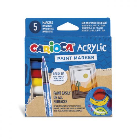 ROTULADOR CARIOCA ACRILICO 5 UNIDADES COLORES SURT