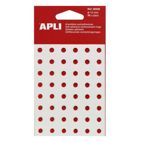 ARANDELAS DE REFUERZO TRANSLUCIDAS 13 MM 96 UNIDAD