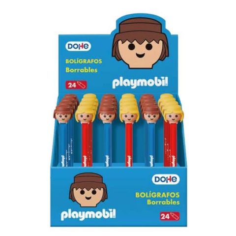 EXPOSITOR 24 BOLIGRAFO BORRABLE PLAYMOBIL SURTIDOS