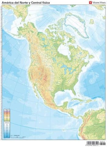 MAPA MUDO FISICO AMERICA DEL NONTE Y CENTRAL 