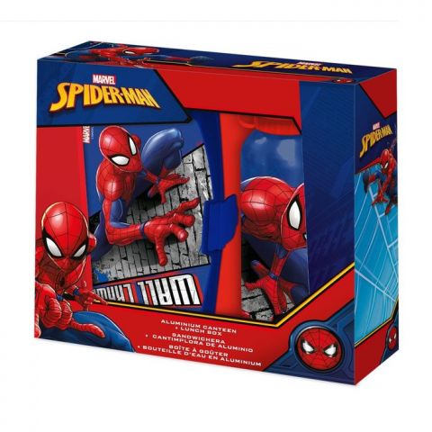 BOTELLA ALUMINIO 500ML CON SANDWICHERA SPIDERMAN